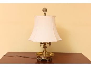 Heavyweight Brass Lamp With Paw Feet