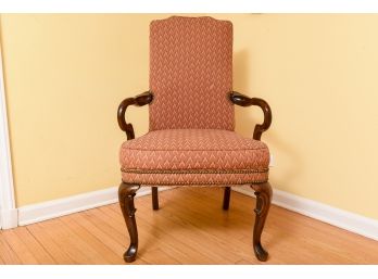 Upholstered Armchair With Nailhead Trim And Cabriole Legs