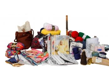 Large Collection Of Knitting, Needlepoint, Sewing And Crochet Items