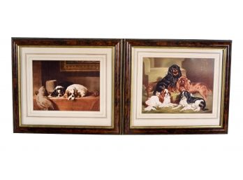 Pair Of Framed Prints Sir Edwin Landseer 'the Cavalier's Pets' And Vero Shaws 'Toy Spaniels'