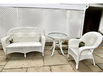 Three Piece Wicker Outdoor Garden Set