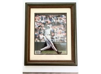 Barry Bonds Signed And Framed Magazine