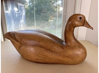 Large CPI 100 Vintage Wood Look Resin Duck Decoy