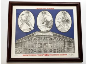 Murray Tinkelman 'The Boys Of Summer' Brooklyn Dodgers 1956 Signed & Numbered Lithograph