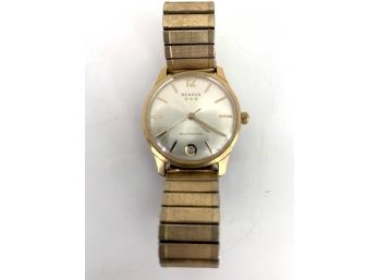 Benrus Watch With Goldtone Band - Working