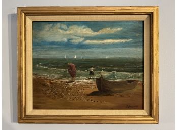 J. Francola Oil On Board Seascape