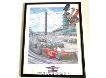 F1 Grand Prix United States Indianapolis 2000 Poster By Randy Owens - Signed