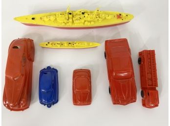 Great Collection Of Vintage Hard Plastic Vehicles