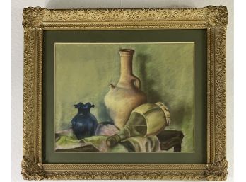 Vintage Signed Still Life Watercolor Dated 1937