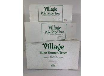 Village Pole Pine Trees And Village Bare Branch Trees With Original Boxes