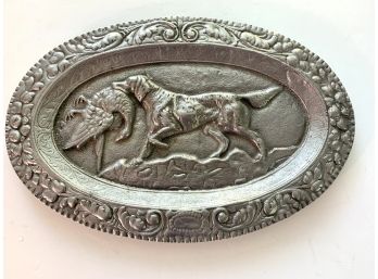 Pewter Hunting Dog Plaque