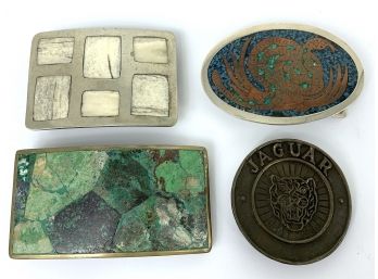 Group Of Four Large  Belt Buckles