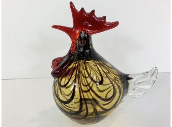 Art Glass Rooster Figure