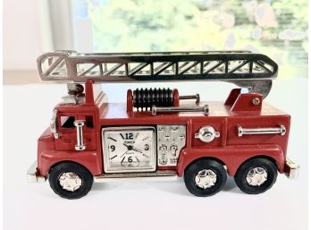 Timex Die Cast Fire Truck Table Top Clock