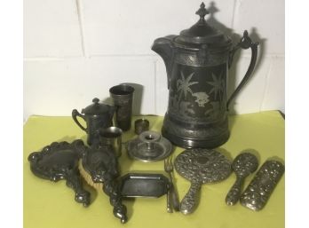 Antique, Vintage, Silverplate, Pewter Lot