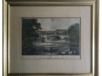 Currier & Ives Central Park- The Bridge Framed