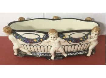 Antique Ceramic Putti Angel Centerpiece Bowl