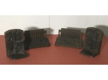 Lincoln Memorial Bronze Bookends & Iron Bookends