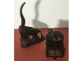 Antique Automatic Pencil  Sharpener & Stamper