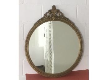 Antique Gold Gilded Round Mirror