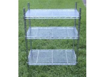 3 Tier Chrome. Teal Racking