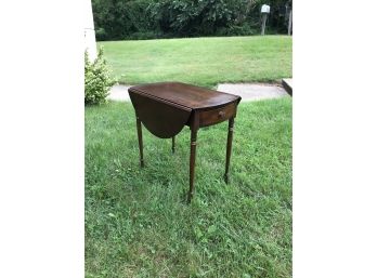 Hitchcock Dropleaf Side Table, Copy Of Lambert Hitchcock Choice Of A Wife Poem Inside Drawer