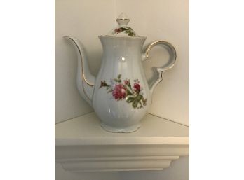 Vintage Japan Ucagoco Hand Painted Rose Teapot With Gold Trim