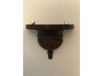 Pair Of Petite Carved Leaf Shelves