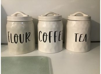 Farmhouse Decor - Canisters, Flour, Coffee, Tea 7.5H