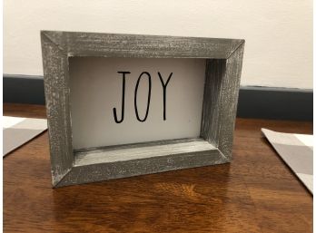 Sweet Farmhouse Decor, Framed Joy Sign