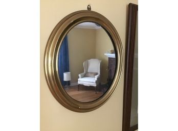 Pair Of Antique Oval Mirrors Gold Frame