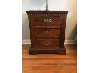 Vintage Pine Nightstand, 3 Drawer