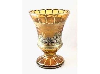 Moser - (Anton Kusak) Hand Painter Silver And Gold Vase