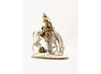 Antique Porcelain Horse And Rider