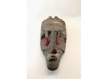Hand Carved Wooden & Metal African Mask