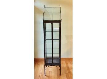 Vintage Iron And Glass Etagere Display Cabinet