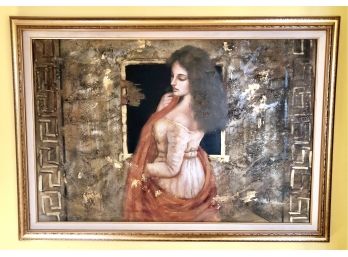 Original Painting Of A Woman Signed Harold