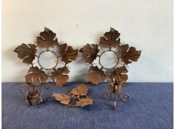 Metal Leaf Decorative Candle Holders