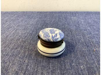 Blue And White Rounded Pill Box