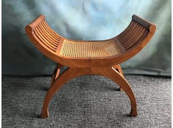 Rounded Bench With Woven Seat