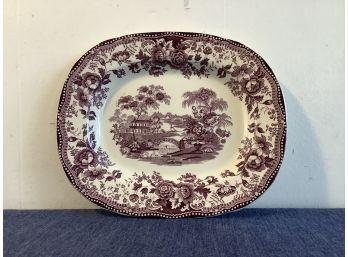 Tonquin Royal Staffordshire Dinnerware Serving Plate White And Purple