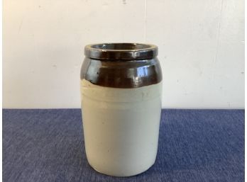 Brown And Tan Pottery Jar Without Lid