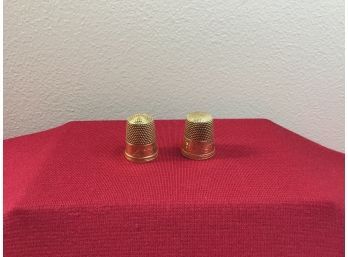 10k Gold Thimbles Lot Of 2 7.45g