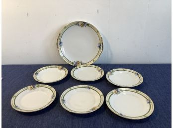 Noritake Hand Painted Dish Set Of 6 With Serving Plate