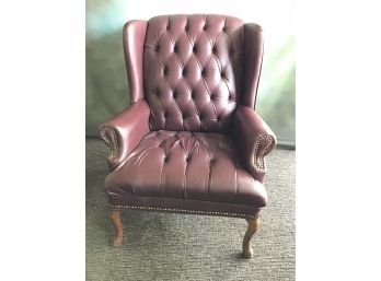 Burgundy Clawfoot Arm Chair #1