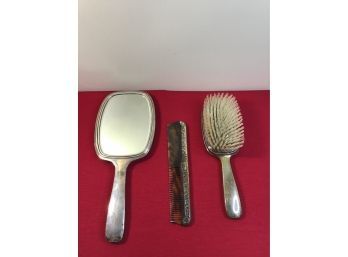 Sterling Silver Vanity Brush Comb And Mirror Lot