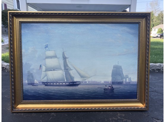 Framed Polaroid Museum Replica Collection - Brig Antelope In Boston Harbor 1804 -1865