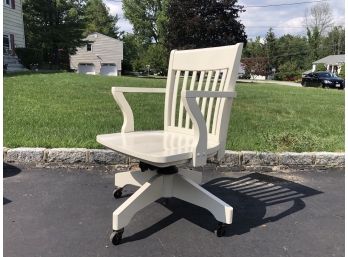 Pottery Barn White Office Chair On Wheels