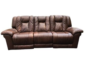 Mocha Leather Reclining Sofa