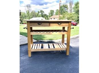 Crate & Barrel Wooden Kitchen Island